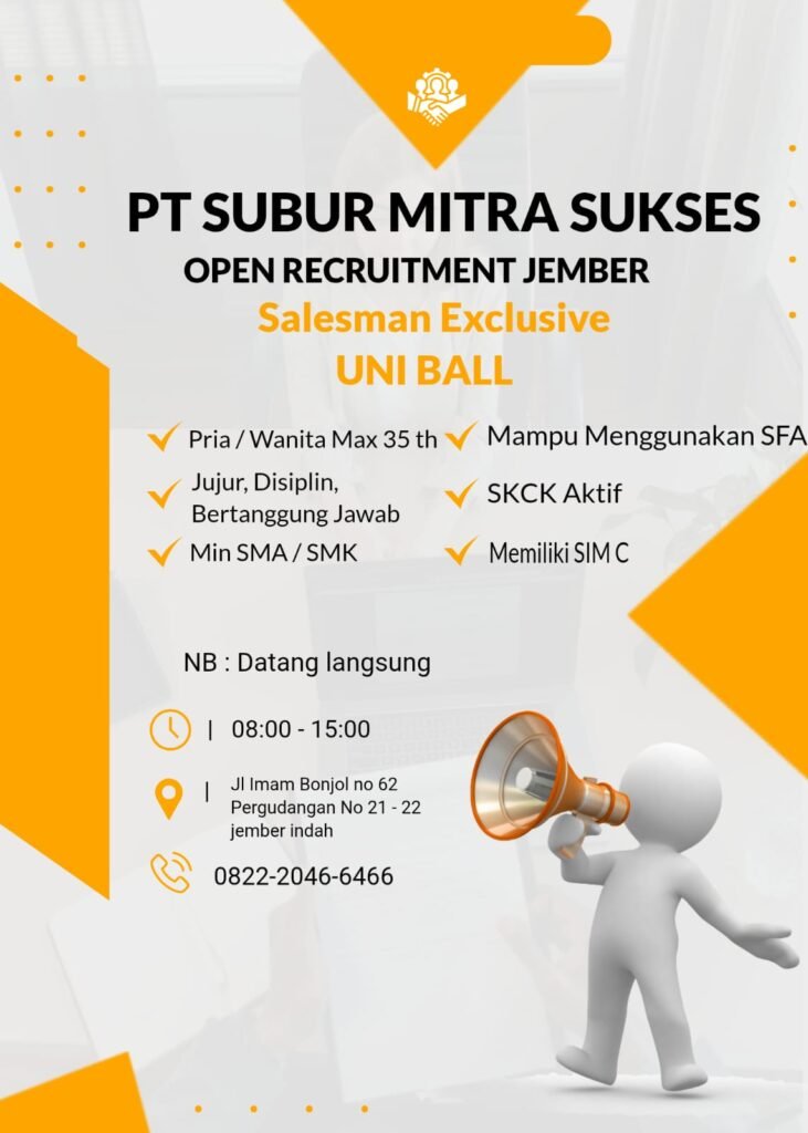 Lowongan Pekerjaan Sales Exclusive Uni Jember