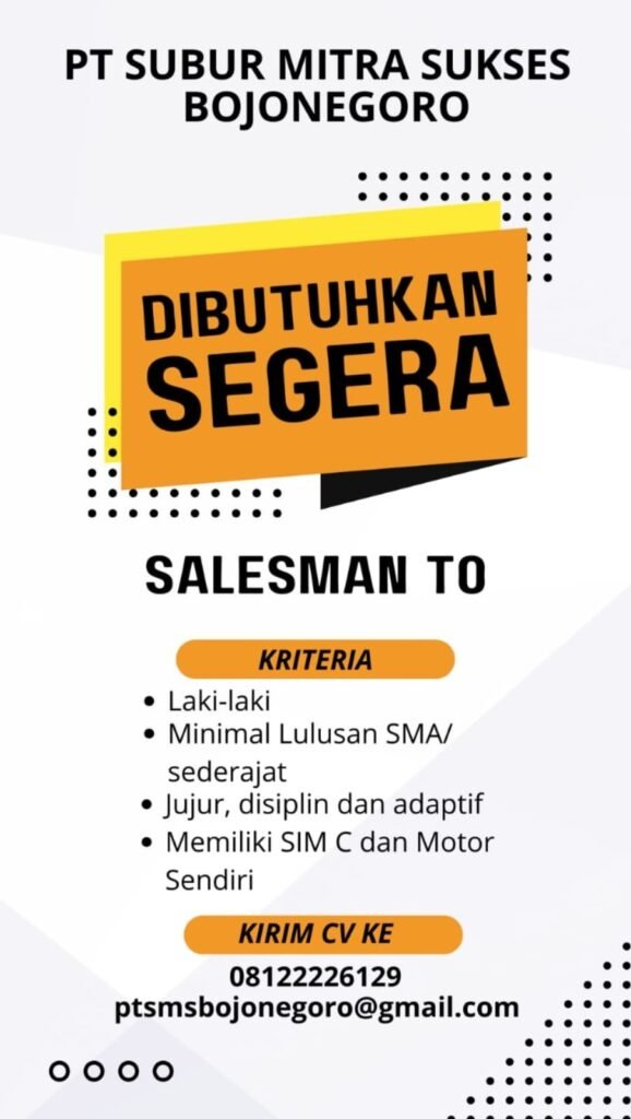 Lowongan Pekerjaan Sales Horeka Bojonegoro